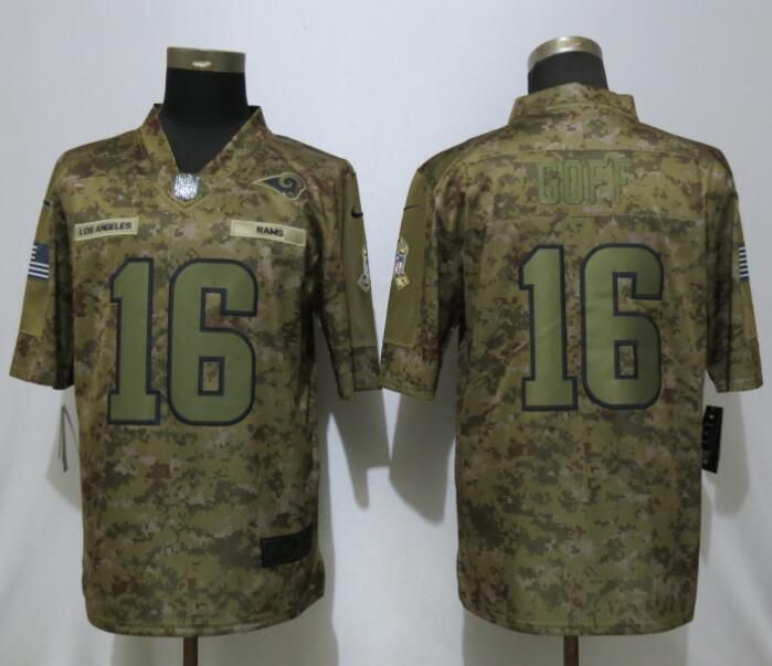 Men Los Angeles Rams #16 Goff Nike Camo Salute to Service Limited NFL Jerseys->los angeles rams->NFL Jersey